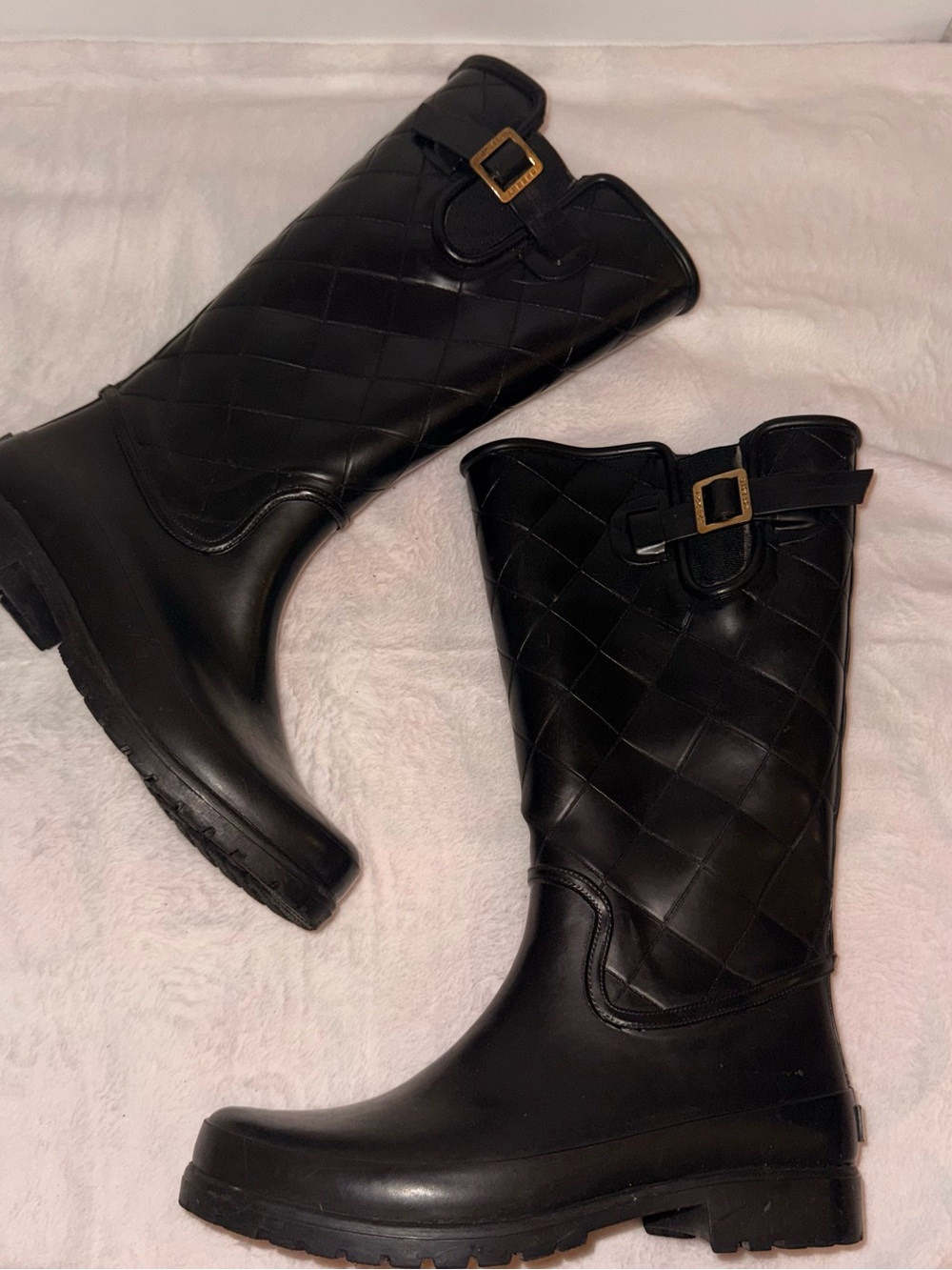 Sperry Quilted Black Rain Boots